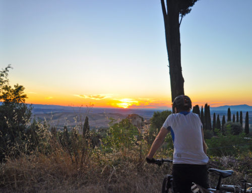 Mtb ride at sunset in the nearby of Montaione (Sanctuary of Pietrina)
